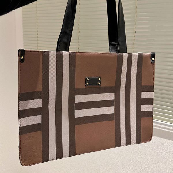 

large tote handbags women shopping bag cowhide shoulder back handbag stripes crossbody bags interior zip pocket