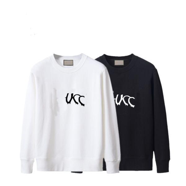 

2023 mens sweatshirt designer co-branding hoodie pullover slim fit casual round collar sweater paris women classic large letter real print w, Black
