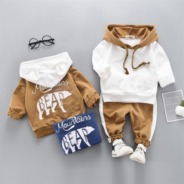 

children clothing sets spring autumn baby boys clothing sets fashion hoodie pants 2 pcs suits kids clothes221e, White