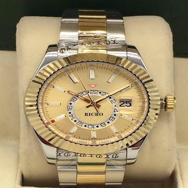 

designer men's watch 42mm size dial inner circle can rotate bidirectional 316 fine steel luminous function sports watch229s, Slivery;brown