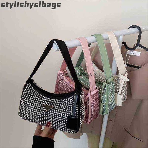 

clutch bags brand designer bling diamond shoulder bags for women lady pu leather small underarm bag fashion zipper female evening bag 010323