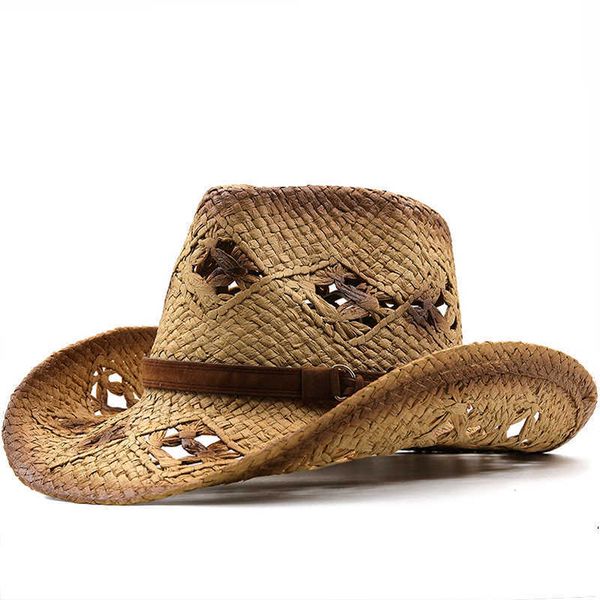

stingy brim summer handmade natural women sun men cowboy straw hats girls vintage beach panama hats chapeu feminino fedoras jazz hat 0103, Blue;gray