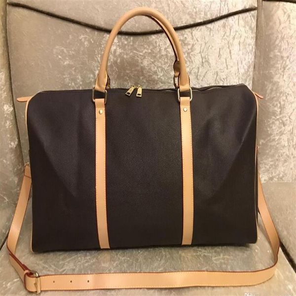 

2021 men duffle bag women travel bags hand luggage travel bag men pu leather handbags large cross body bag totes 55cm250d