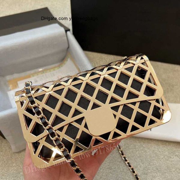 

designer bags women chain box metal clad handbag shoulder bag crossbody lady simple versatile metals letter inner leather postman