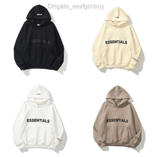 

men's ess luxury sweatshirts jackets hoodies men women letter essentials pullover hoodie hooded hip hop loose sweater casual sweatshir, Black