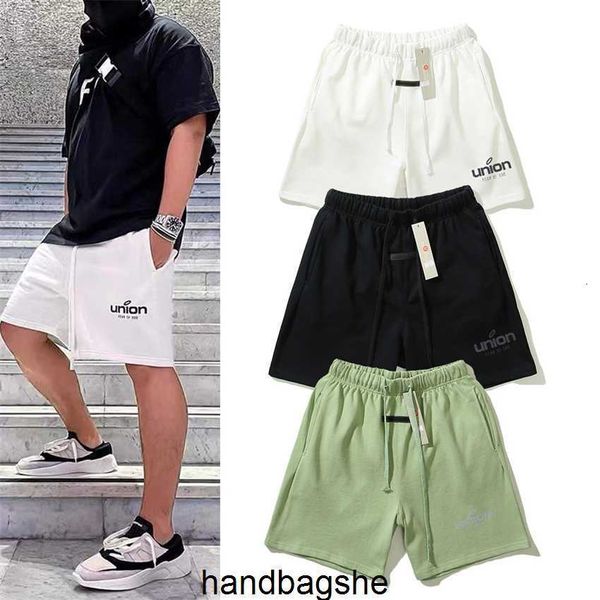 

double thread essentials co branded beach shorts casual sports pants fashion brand men's and women's five point, Black