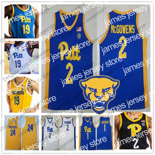 

college basketball wears custom 2022 pitt pittsburgh panthers basketball jerseys #2 trey mcgowens 12 ithiel horton 13 steven adams 31 onyebu, Black