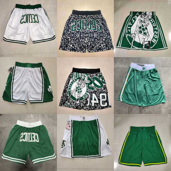 

boston''celtics''men throwback basketball shorts pocket, Black