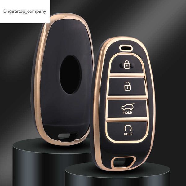 

new fashion tpu car key case fob remote cover shell holder for hyundai santa fe tucson 2022 nexo nx4 atos prime solaris 2021