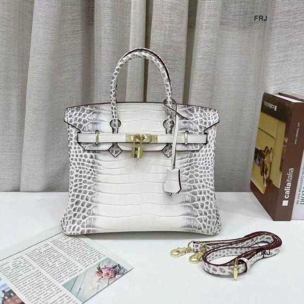 

designer bags birkin handbags herme have logo european and american highend custom crocodile leather platinum bag bright white womens lock s
