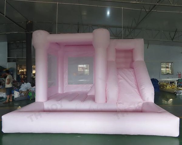 

commercial inflatable white wedding bounce house with slide and ball pit pvc jumper moonwalks bridal bouncy castle with blower to your door