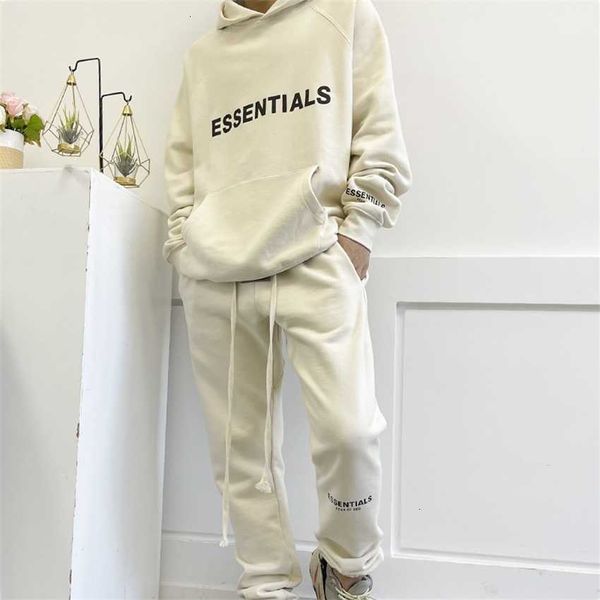 

hoodie jacket double line essentials high street loose youth bodyguard pants set, Black;brown