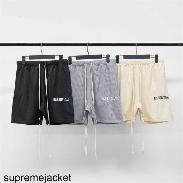 

chao brand feel double line essentials mesh drawstring high street sports short pants for men and women, Black