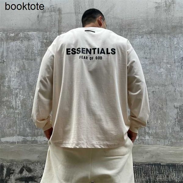 

hoodie sweatshirt multi thread essentials high street loose long sleeve three-dimensional printed sweater men's american versatile pull, Black