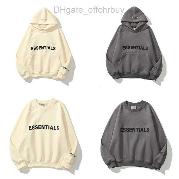 

ess luxury sweatshirts men's jackets hoodies men women essentials chest letter sweater sportswear hooded casual pullover couple jacket, Black
