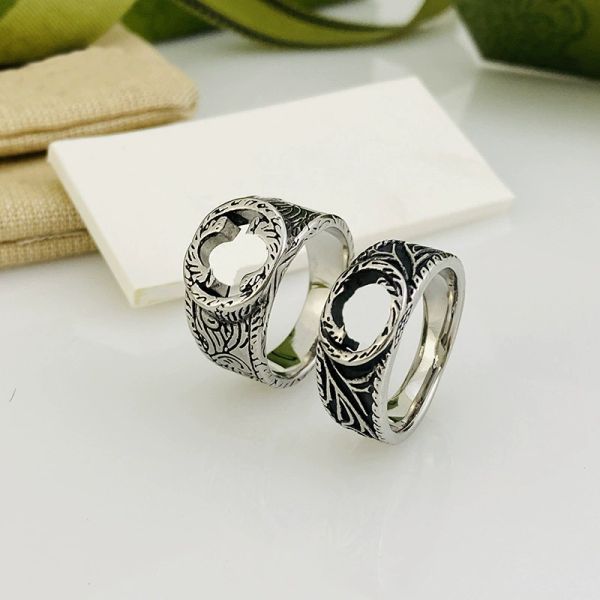 

lover rings for women designer ring luxury style silver retro color engagement rings g letter fashion jewelry lady party gifts wholesale