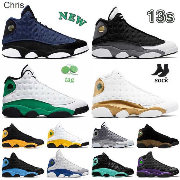 

designer shoes university gold 13s reflective 3m basketball shoes mens womens big size jumpman 13 j13 blue brave black cat suede red flint b, Black;white