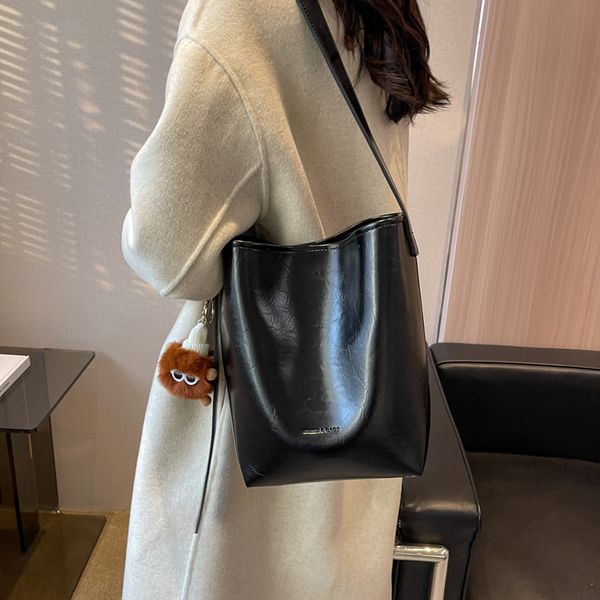 

shoulder bags 2021 mini bucket bag mansur women split leather lady cross bag