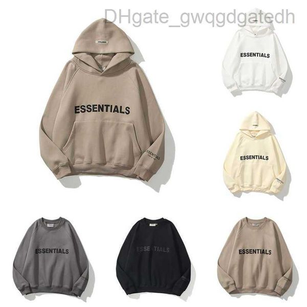 

luxury ess men's sweatshirts jackets hoodies men women essentials chest letter sweater sportswear hooded casual pullover couple jacket, Black