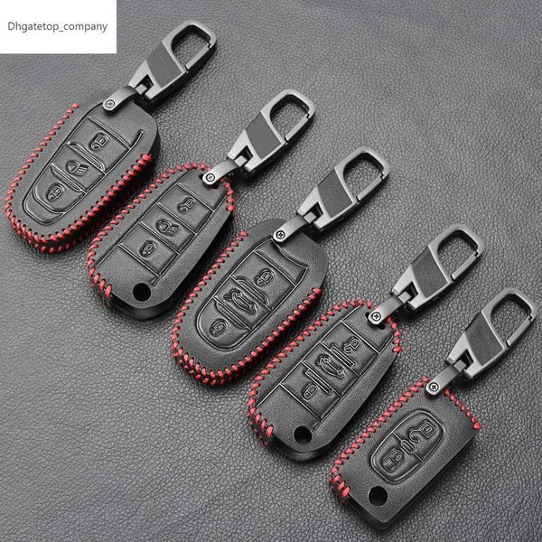 

car key case cover for peugeot 301 308 408 508 2008 308s 3008 4008 5008 307 accessories genuine leather keychain bag holder