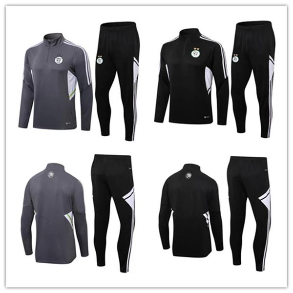

2022 algeria soccer tracksuit men tracksuit set survetement sportswear algerie mahrez feghouli slimani football suit chandal sweat274x, Black