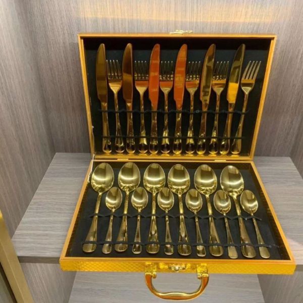 

western tableware gift box european-style household 304 stainless steel steak knife fork and spoon three-piece high-value luggage accessorie