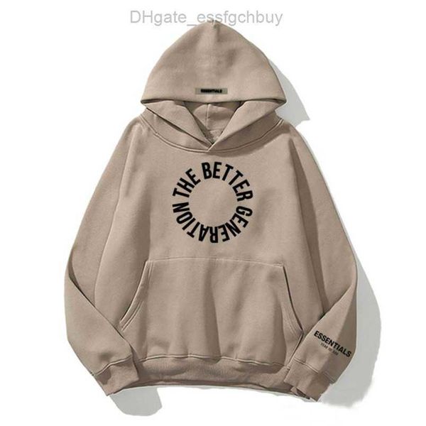 

ess luxury men's sweatshirts jackets hoodies men women letter essentials pullover hooded street hip hop sweatshirt sweater hoodie casua, Black