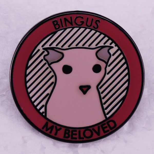 

bingus my lover fashion cute hat metal gift with large hairless cat cartoon badge brooch, Blue