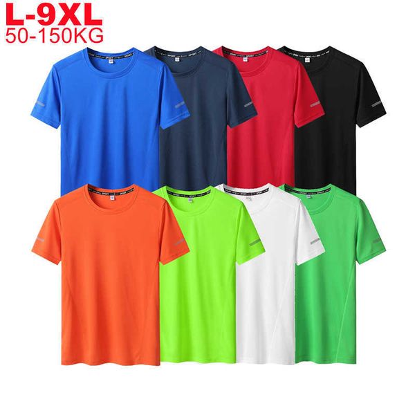 

men's t-shirts plus size 6xl 7xl 8xl 9xl summer big tees quick dry slim fit t-shirt men sport mesh short sleeve oversized men's t, White;black