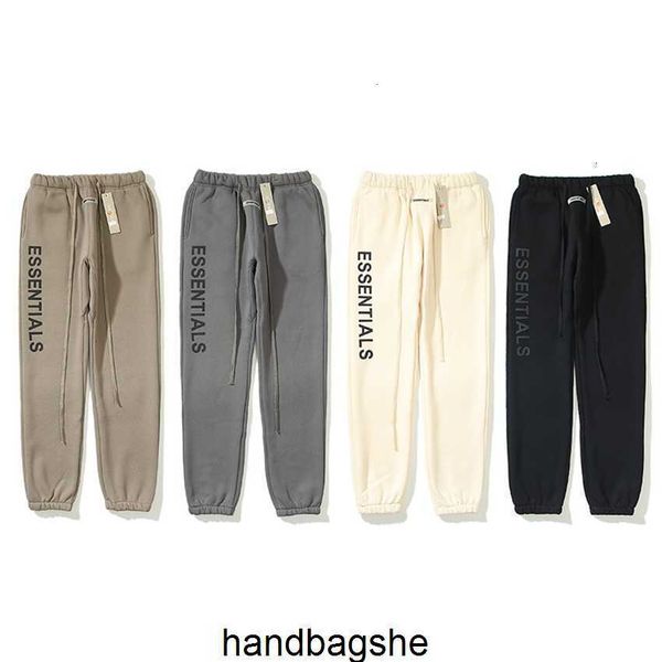 

american style high street essentials season double thread glue pressing large letter pants men, Black