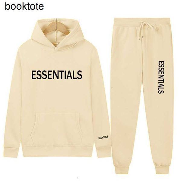 

hoodie jacket essentials fall / winter men's and women's identical 2-piece set trendy hip hop hoodie, Black;brown