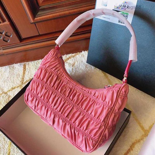 

women shoulder bag handbag nylon baguette designer fashion pleated lady bags hobos multiple solid color ff05106626 handbags68