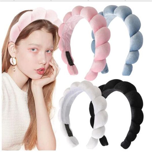 

plush headband hair hoop bread curl hoop headdress women girl wash face makeup headgear party casual gift hairjewelry gc1870, Silver
