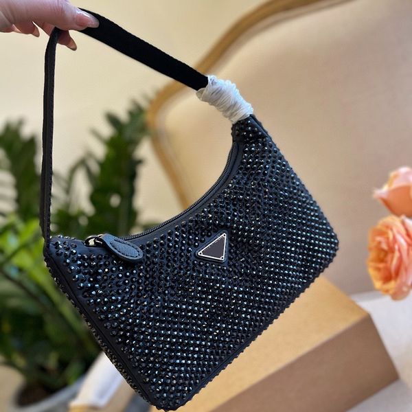 

glitter designer bags hobo women nylon bags underarm handbags colorful diamond luxury designers shoulder handbag party small tote with box