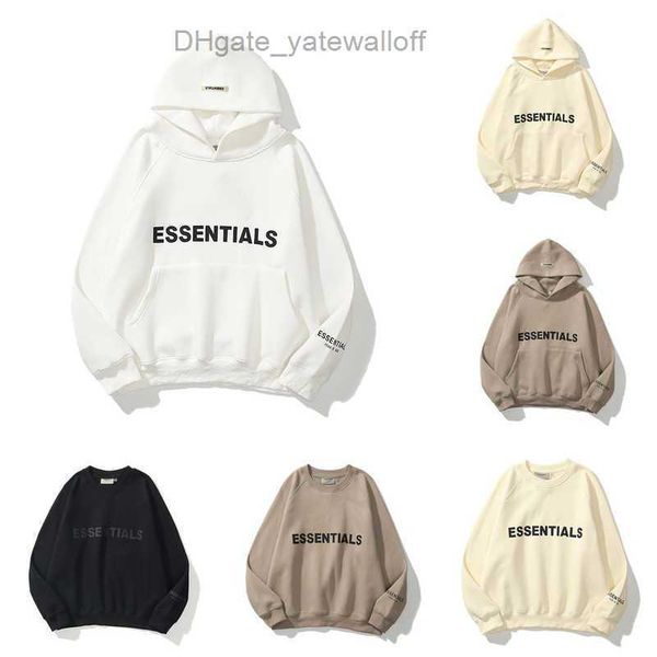 

ess luxury sweatshirts men's jackets hoodies men women essentials chest letter sweater sportswear hooded casual pullover couple jacket, Black