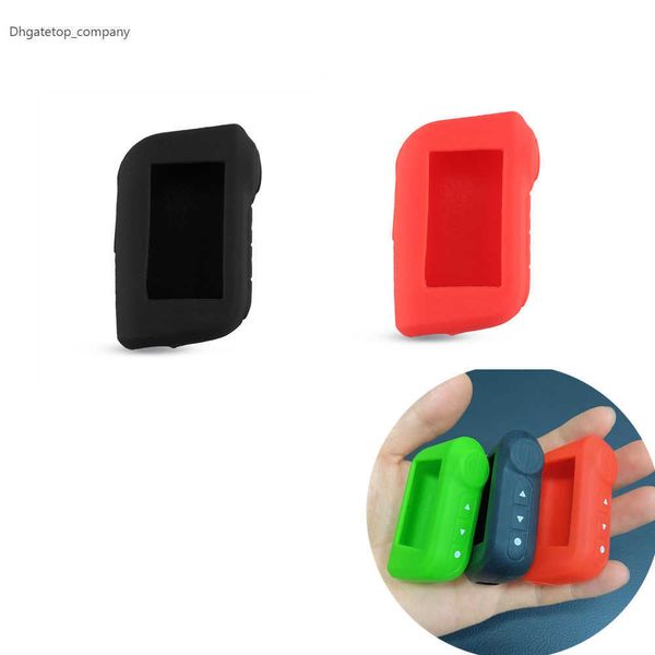 

silicone auto key case for starline a93 a63 russian version two way car alarm lcd remote controller keychain fob cover