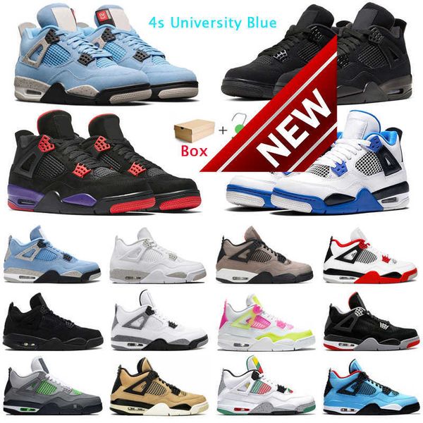 

basketball shoes 4s jumpman university blue 4 white oreo fire red taupe haze cool grey mushroom neon royalty mens trainers sport sneakers