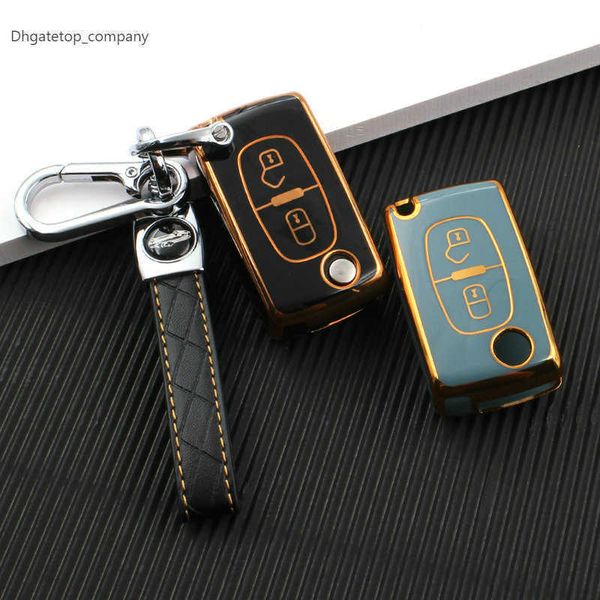 

new tpu car key fob case cover protector for peugeot 107 206 207 307 308 406 for citroen xsara picasso c2 c3 c4 c5 c6 c8 bag