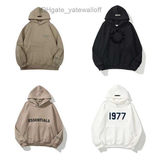 

men's ess sweatshirts jackets luxury hoodies men women letter essentials pullover hooded street hip hop sweatshirt sweater hoodie casua, Black