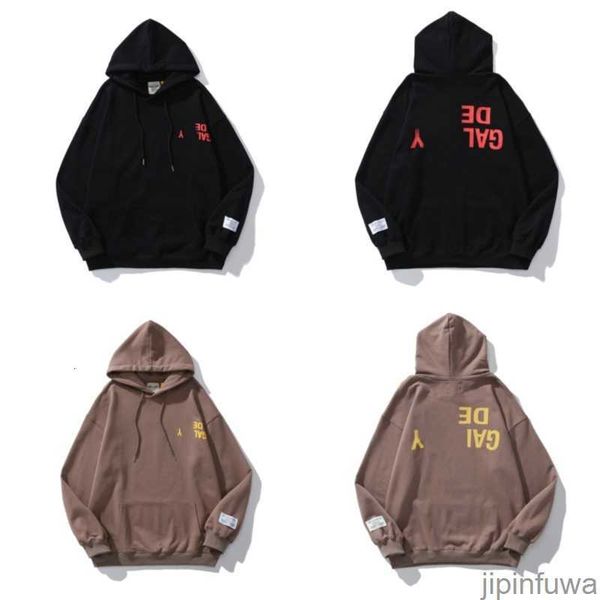 

men's hoodies sweatshirts spring and winter new letter design upside down galleryes depts usa uk high street fashion hoody hooded sweat, Black
