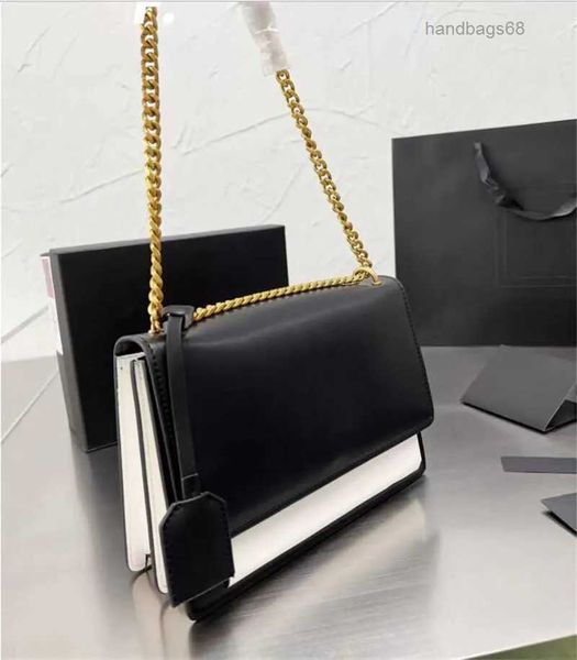 

genuine leather shoulder bags sunset bag classic latest color women luxury designer chain handbag toothpick pattern womens cross body handba