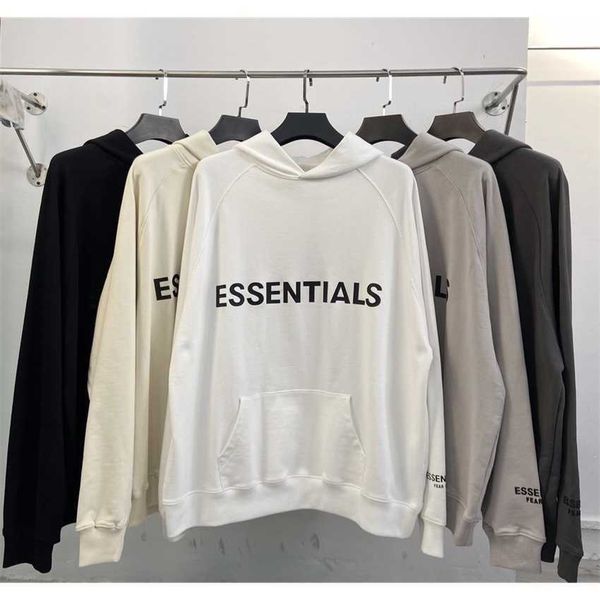 

hoodie jacket hoodie essentials chest letter stereo drip rubber tide brand for men and women, Black;brown