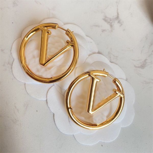 

simple letter hoop earring designer jewlery big circle dangle earrings for girls hypoallergenic luxurious jewelry valentines day orecchini e, Golden;silver