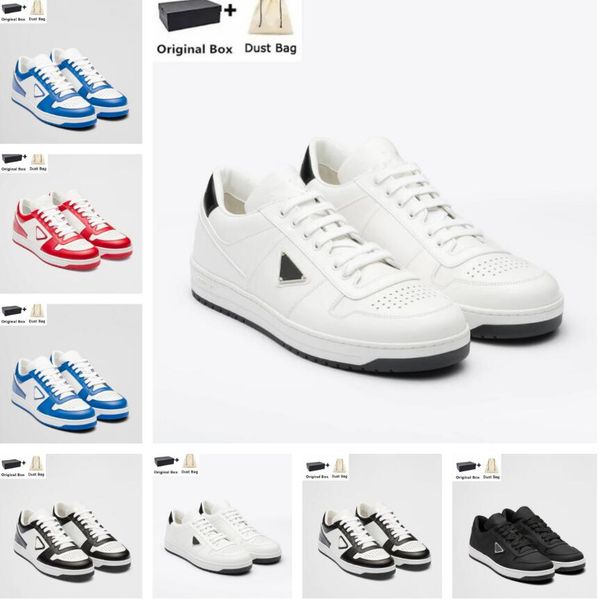 

luxury downtown trainers shoes men enamel triangle rubber sole sneakers white black leather comfort skateboard walking eu38-46 original