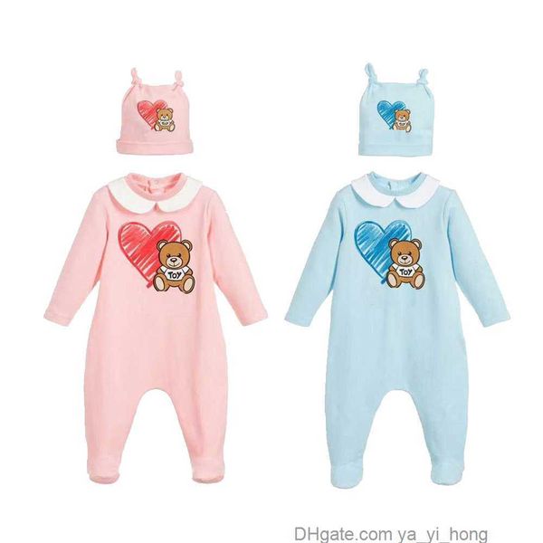 

baby rompers boy girl kids 1-2 years old newborn designer jumpsuits long sleeve cotton clothing bibs hat yayihong, Blue