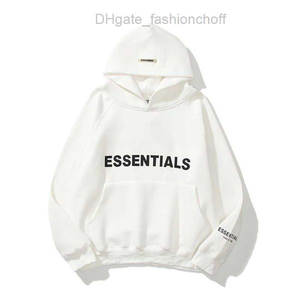 

ess luxury men's sweatshirts jackets hoodies men women essentials chest letter sweater sportswear hooded casual pullover couple jacket, Black