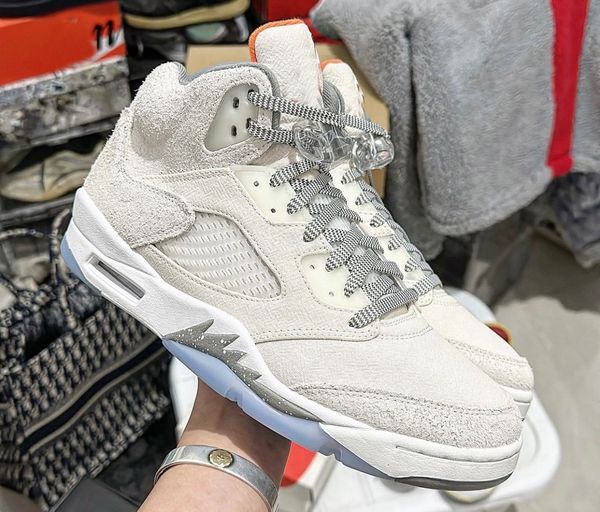 

basketball shoes &sandals authentic 5 5s se craft fd9222-180 sports sneakers white grey original
