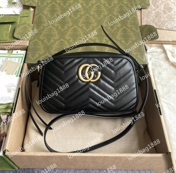 

2023 designer marmont bag wave pattern satchel shoulder bag chain handbags crossbody purse lady leather classic style tote bags with dustbag