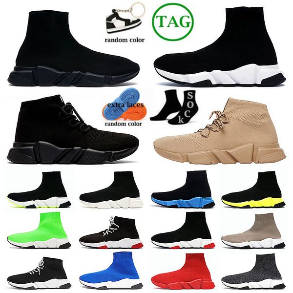 

mens womens sock shoes speed trainer running sneakers triple black lace-up beige blue graffiti glitter volt clear sole white red trainers ru
