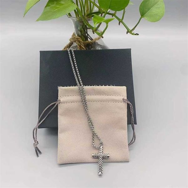 

luxury charm cross necklace for men fashion gold color designers hip hop cool pendent with chain jewelry gifts, Silver